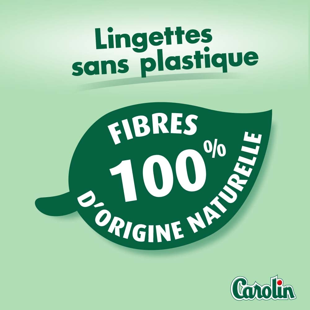Carolin Lingettes Anti-Bactériennes à l'Huile Esssentielle d'Arbre à Thé, Sans Javel x80