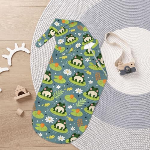 Image of Frog Swaddle Blanket, Soft Swaddling Blanket Baby Clothes, Frog Baby Stuff