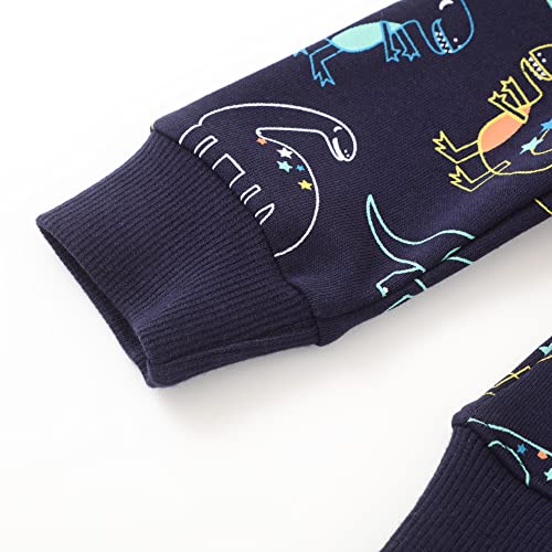 Image of Akyzic Boys Sweatshirts Cotton Long Sleeve Crewneck Pullover Toddler Kids Winter Warm Shirt Sweater Tops 3t-8t