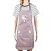Gespout Delantales de Cocinero Cocinar Delantal de Cocina Hornear Hogar Clean Cocina sin Mangas Invierno Delantal de Lino Ajustable Mujeres Apron Lindo Patrón de Conejo Antifouling 1pcs 91 * 56 cm