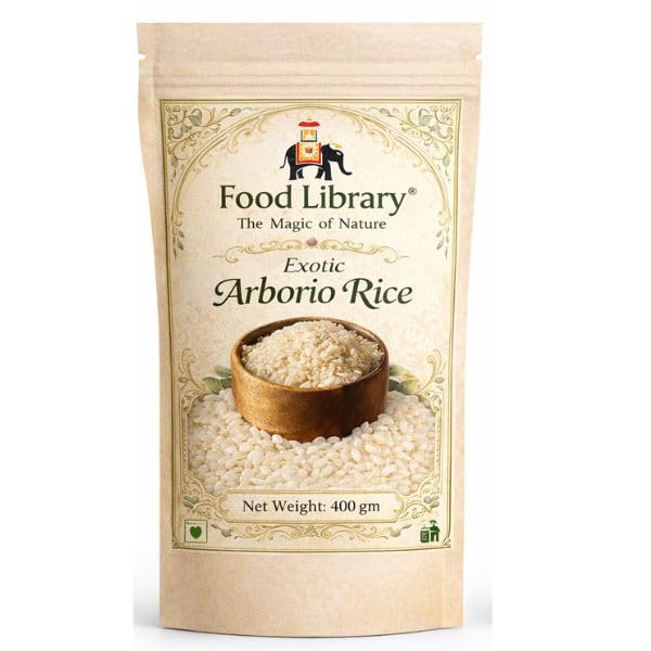 Food Library The Magic Of Nature Exotic Arborio Rice 400g | Premium Italian Short Grain Rice for Risotto | Creamy Texture | Perfect for Risotto Sushi Paella-image-28
