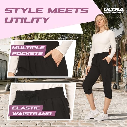 Ultra Performance Capri Pants for Women 2 Pack Womens Capris Hiking Capri Pants Summer Clothes for Women (Avail in Plus Size)3