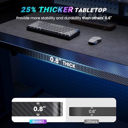 Image of SIAGO Electric Standing Desk Adjustable - 55 x 24 Inch Sit Stand up Desk with Cable Management - 3 Memory Preset Adjustable Height Table
