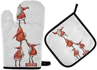975 Rękawice kuchenne i uchwyty na garnki zabawne Boże Narodzenie życzenia rękawice do pieczenia odporne na ciepło rękawice kuchenne najwyższej jakości rękawice kuchenne i uchwyty garnków do grilla na koniec naczynia