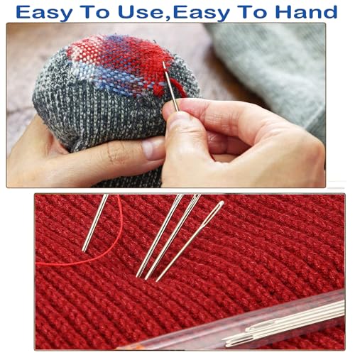 Image of Large-Eye Blunt Needles, Sewing Needles, Stainless Steel Embroidery Thread Needle, Handmade Yarn Knitting Needles Leather Needle, Suitable for Crochet Project. (15 PCS)