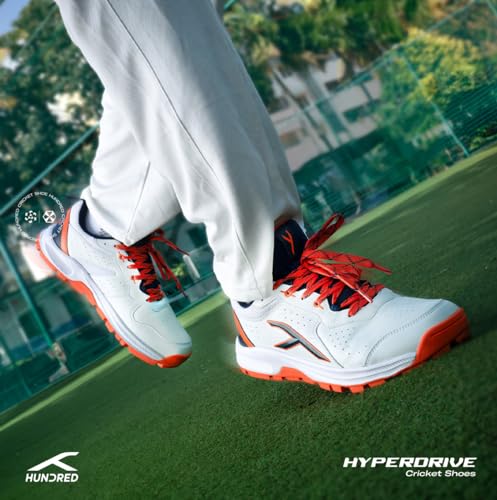 Image of Hundred HyperDrive Cricket Shoes Men | TerraSpike Rubber Studs | Embedded Support Plate for Stability | Lightweight & Durable | Ideal for Turf, Ground & Hard Surfaces