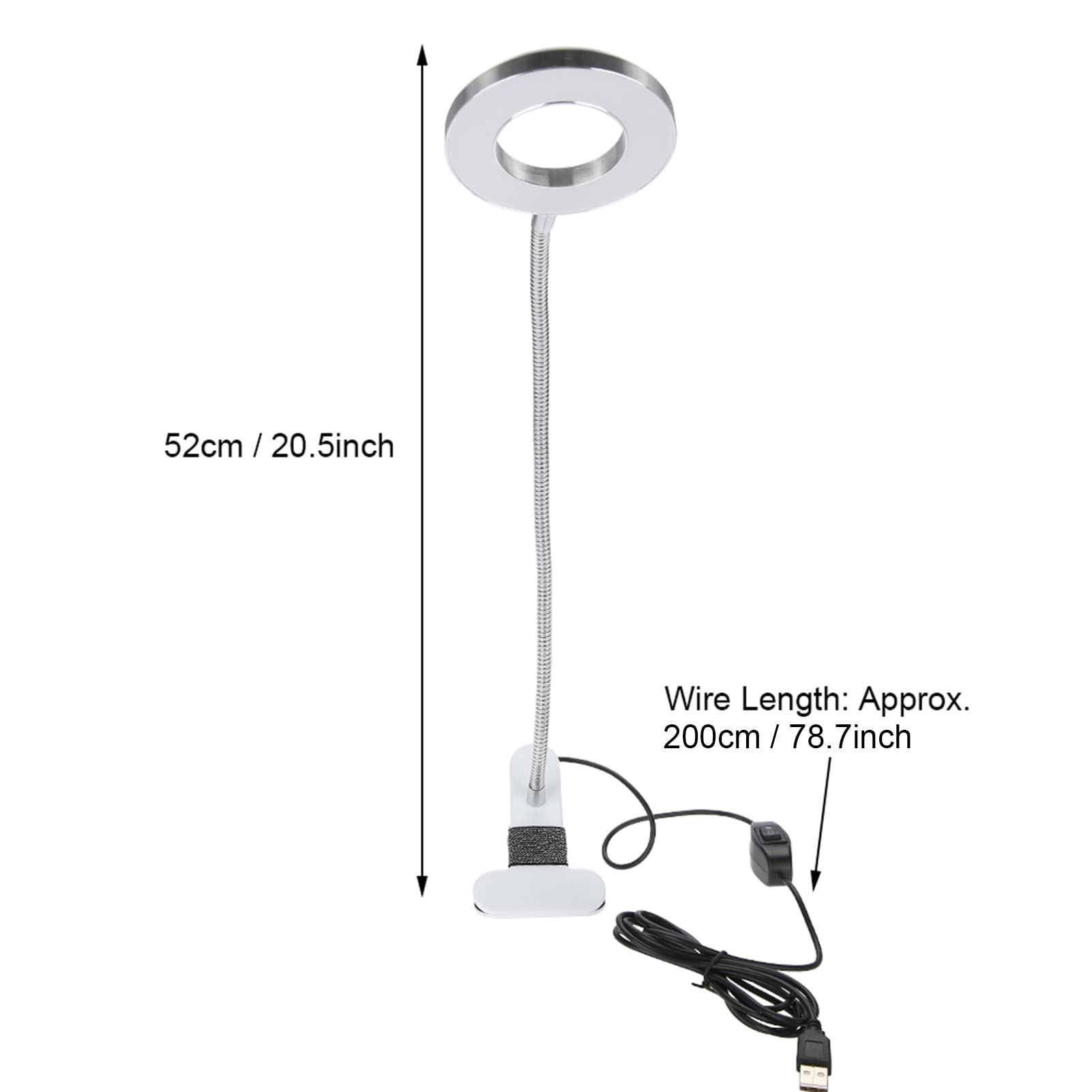 Ejoyous LED Makeup Lamp with USB Clip, Adjustable Warm & Cold Light for Microblading Eyeliner - Salon Use 120Characters - Image 3