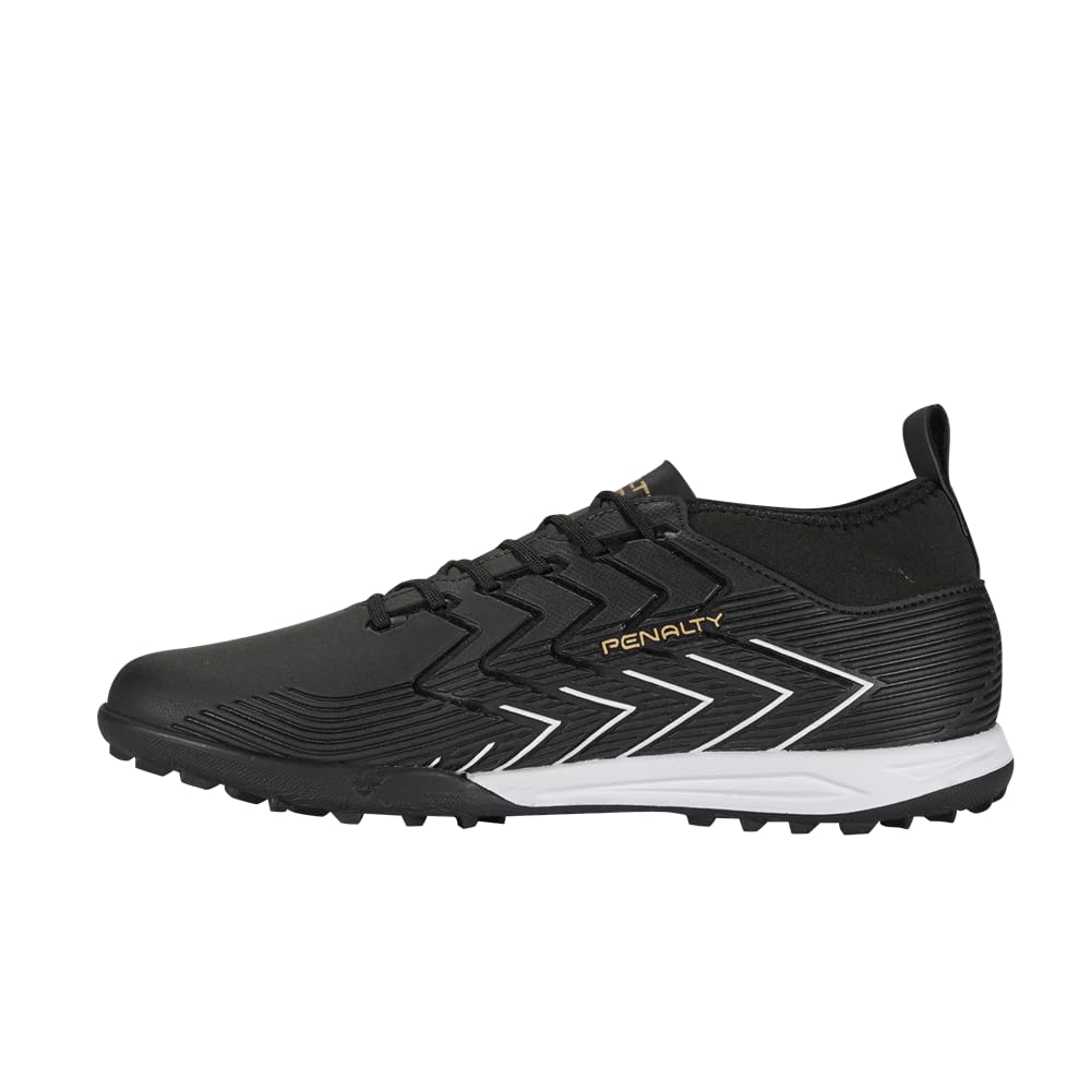 Chuteira Penalty Society Storm Y-3, Preto, Branco e Dourado, 34