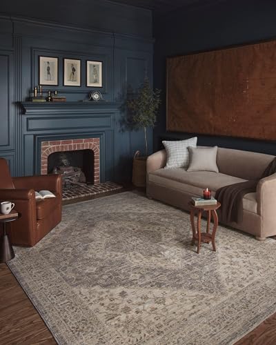 Loloi JUNXJUE-05DENA2780 Magnolia Home By Joanna Gaines Junie Collection Jue-05 Denim/Natural 2'-7 Inch X 8'-0", .38 Pile Height, Runner Rug cover