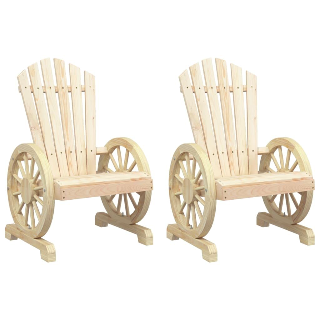LAPOOH Adirondack 2 szt. Fotele ogrodowe z litego drewna świerkowego, krzesła na tarasie zewnętrznym, krzesła ogrodowe, meble ogrodowe - 365091