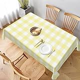 Utilisation polyvalente : parfaite pour l'intérieur et l'extérieur, cette nappe rectangulaire dispose d'un motif à carreaux jaune citron. Idéal pour les cafés, dîners, brunchs, buffets, pique-niques, mariages et fêtes. Un excellent choix pour les nappes de pique-nique, les nappes de camping, les nappes d'extérieur et les nappes rectangulaires d'extérieur.