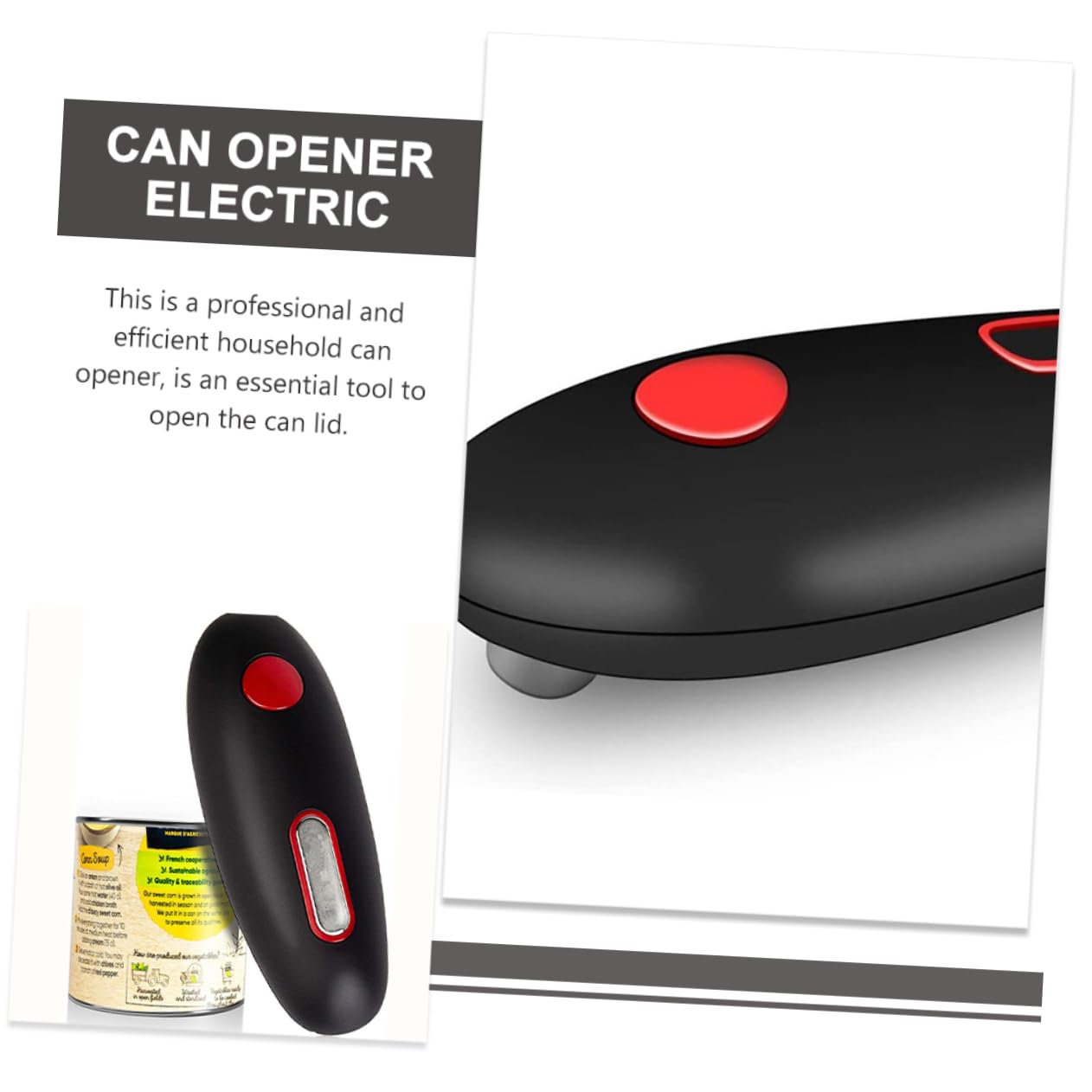LABRIMP Abridor de Frascos y Abrelatas Eléctrico para Cocina, Apertura Automática, Ligero y Portátil, Acero Inoxidable y Abs, Uso Doméstico