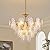 7PM Modern Gold Glass Chandelier, 5-Layer Antique Crystal Chandeliers 12 Light Round Pendant Ceiling Fixture 59" Hanging Adjustable Chain for Foyer, Living Room, Bedroom, Dining Room 27.5 inch