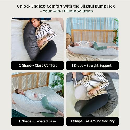 Image of The White Willow Pregnancy Pillow for Pregnant Women-Maternity Pillow for Pregnancy Sleeping-Gift for Pregnant Women-Long Pillow-Side Body Pillow-Shredded Memory Foam & Micro Fiber-60 Lx9 W-Blue