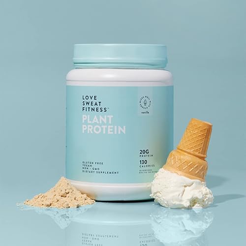 Vista 5 de Love Sweat Fitness Proteína vegana orgánica en polvo Vainilla 28 porciones, 0.71 onzas de proteína, sin azúcar, vegano, sin gluten, sin OMG