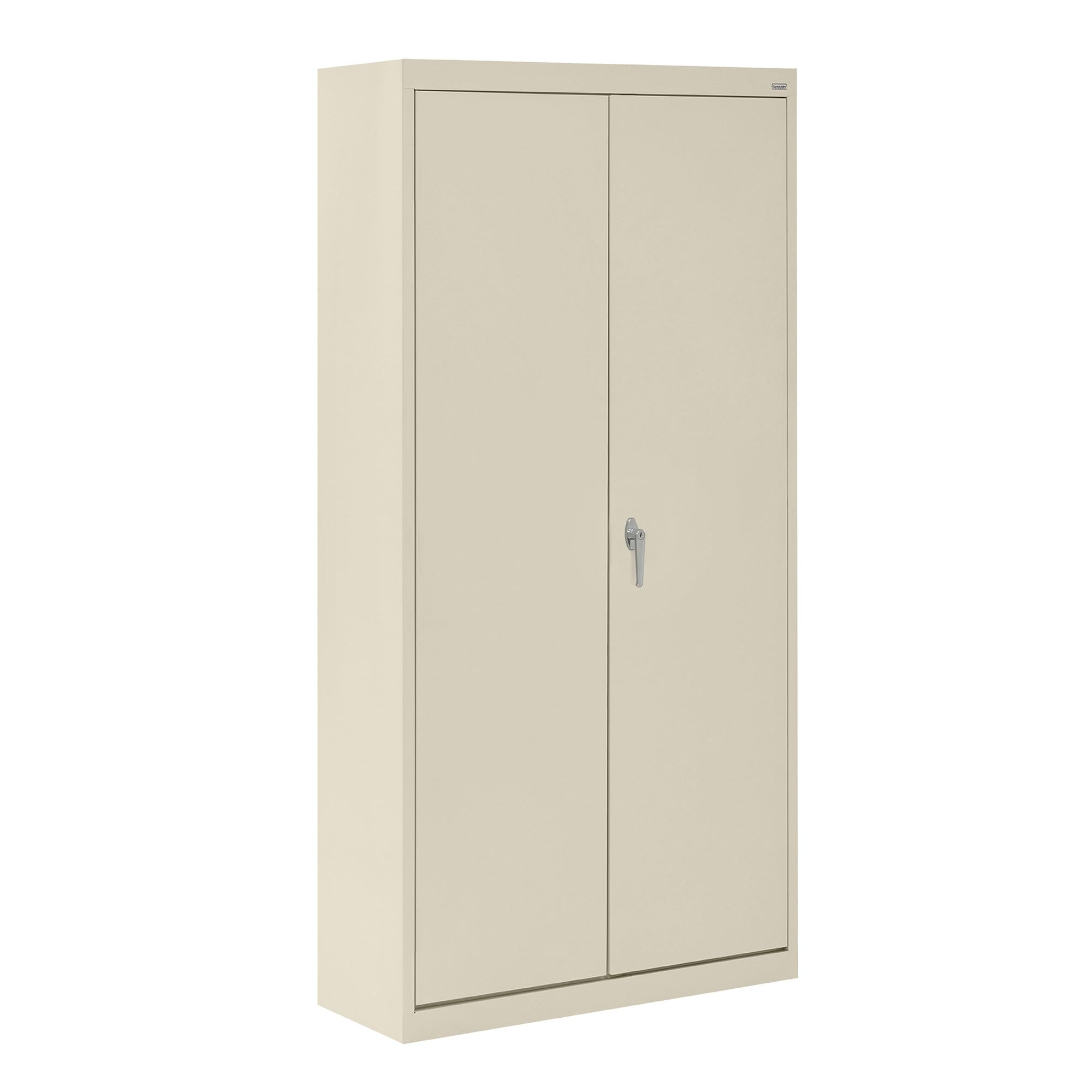 Sandusky Lee VF31301872-07 Value Line Metal Storage Cabinet with 3 Fixed Shelves and Locking Handle, 150lb Capacity, 18" Depth x 30" Width x 72" Height, Putty