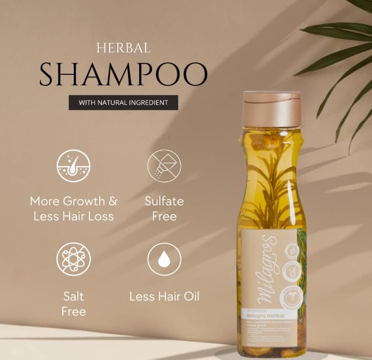 Herbal Hair Shampoo Restores, Strengthens, Hydrates & Revitalizes Naturally Infused with Rosemary Extract, 15 Fl Oz