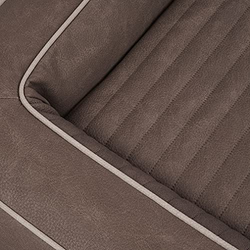 Knuffelwuff Orthopädisches Hundebett aus Laser gestepptem Kunstleder Montego XXL 120 x 100cm Braungrau
