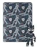 Northwest Character Hugger Pillow & Silk Touch Throw Blanket Set, 40' x 50', Black Panther - Panther Claws