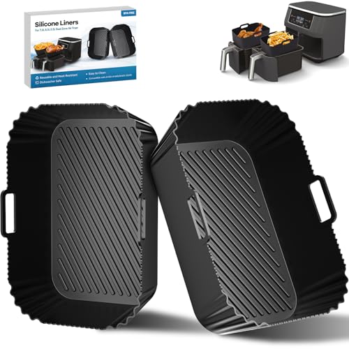 Yikki 2Pack Silicone Air Fryer Liners Accessories for Ninja AF400UK AF300UK
