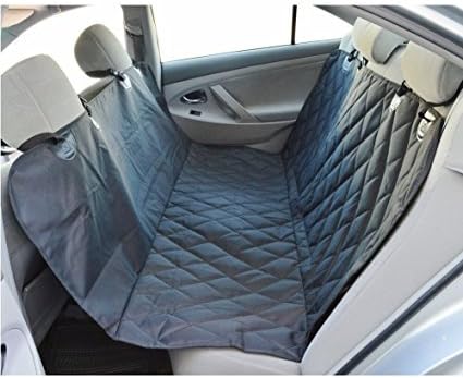Pet Car Seat Cover, Adjustable Waterproof Safety Hammock for Cars ,Trucks and SUV ,Non-Slip Backing 600D Oxford Fabric with PP Cotton Machine Washable (Black)