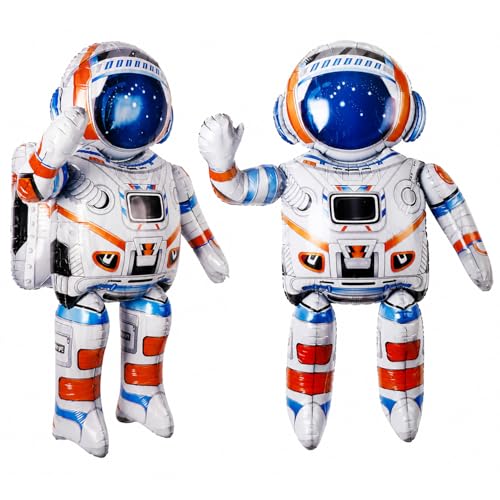 Image of Rozi Decoration Astronaut Foil Balloon Large Size Space Theme Decoration, 1 Pcs Giant Astronaut Balloon for Kids Birthday Party, Space Theme Party Supplies