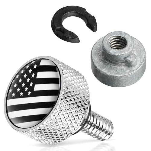 Amazicha Stainless Steel Seat Bolt Screw Nut Mount Kit American Flag Compatible for Harley Davidson Touring Sportster Softail Dyna 1996-2026 Chrome
