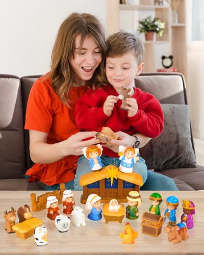COOLTUNE Nativity Set for Kids – 25 Piece Christmas Nativity Playset with Figures, Soft Rubber Jesus Story Play Toys for Toddlers, Children, Baby Girls Boys Ages 1 2 3 4 5 6+ at Home & Sunday School — view 6