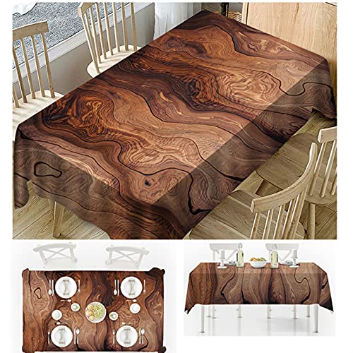 Nappe imperméable grain de bois en lin polyester antitache