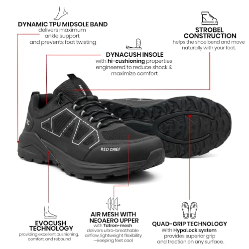 Image of Red Chief Men's Sport Hiker Lace-Up Shoes | Low Ankle | Synthetic Polyester Air Mesh | Durable Synthetic Outsole (H20045)