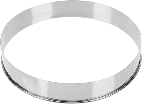 Sewroro Stainless Steel Pizza Ring and Pancake Ring 12 Inch Wear-Resistant Reusable Baking Tool for Home Kitchen Cake and Pastry Supplies