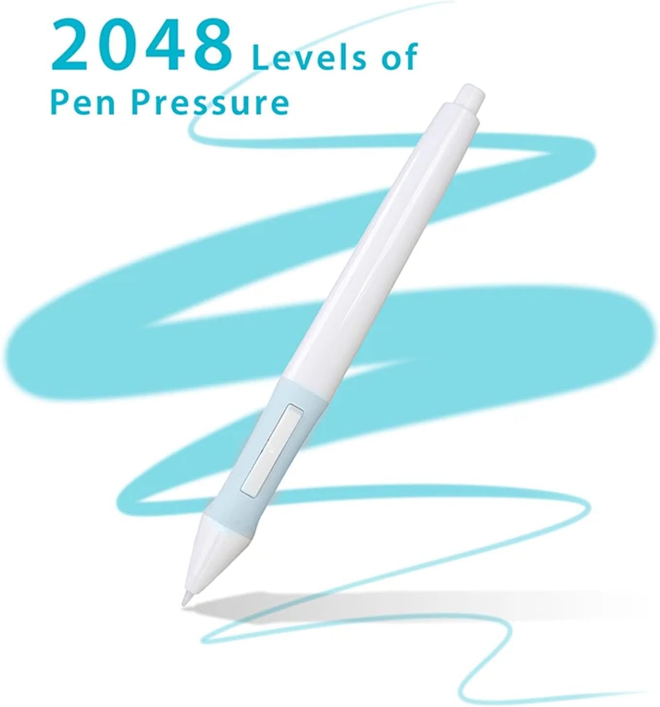 The Dpofirs Digital Pen with a blue wavy line indicating 2048 levels of pen pressure.