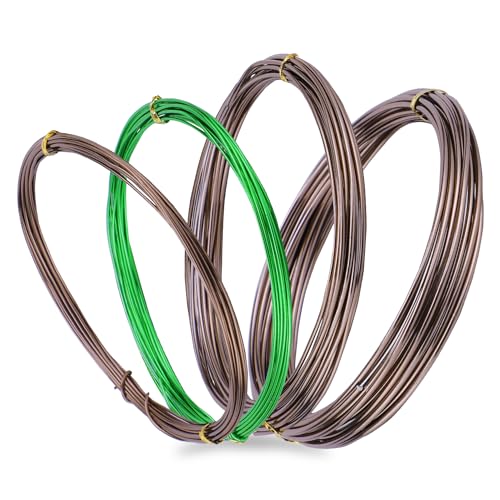ZELARMAN Bonsai Wire Kit, 4 Rolls Total 64Ft Aluminum Bonsai Training Wire Set for Indoor 1.0MM...
