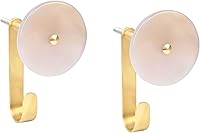 Vista 1 de Rockcloud Paquete de 2 ganchos redondos de ágata para montar en la pared con tornillos, ganchos de piedra de cristal para colgar accesorios