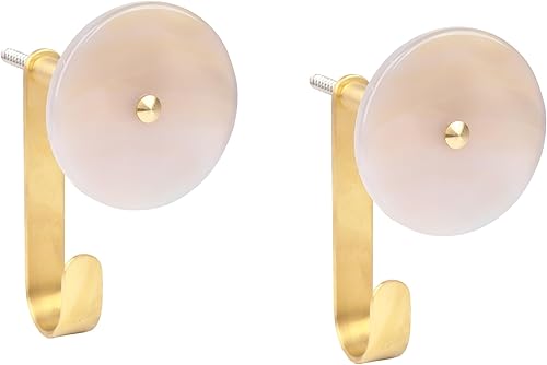 Miniatura 7 de Rockcloud Paquete de 2 ganchos redondos de ágata para montar en la pared con tornillos, ganchos de piedra Crytals para colgar accesorios decorativos