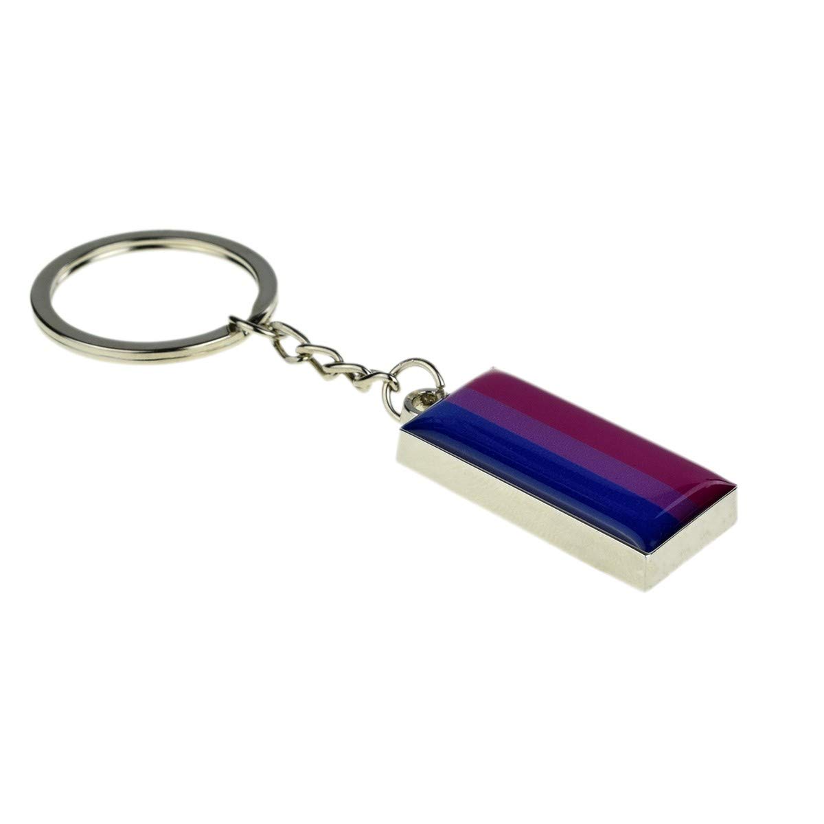 GTR-Prestige Giftware Bisexual Flag Design Silver Keyring