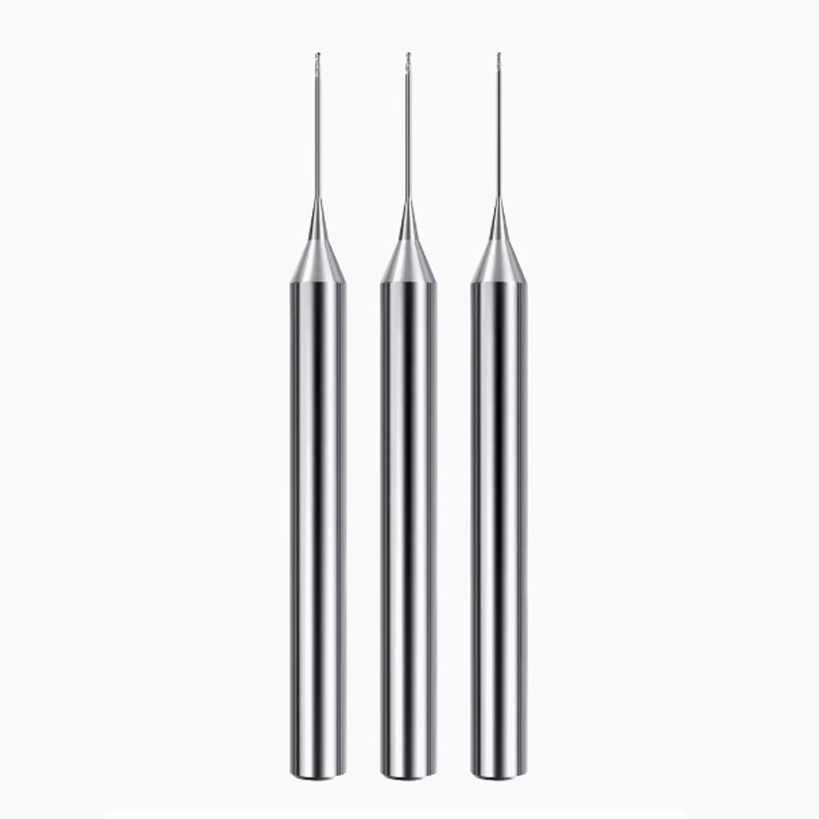 3pcs R0.3x3xD4x50 Tungsten Steel Ball Nose 2 Flutes End Mills Micro-Diameter Carbide End Mill High Precision Engraving Milling Cutter CNC Router Bits for PCB Machine Aluminum
