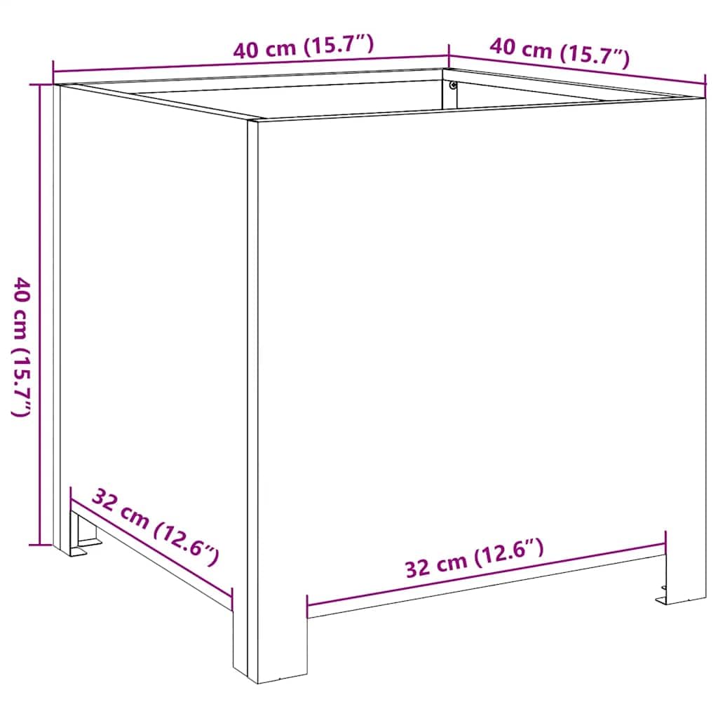 vidaXL Fioriere da Giardino 2 pz 40x40x40 cm in Acciaio Zincato