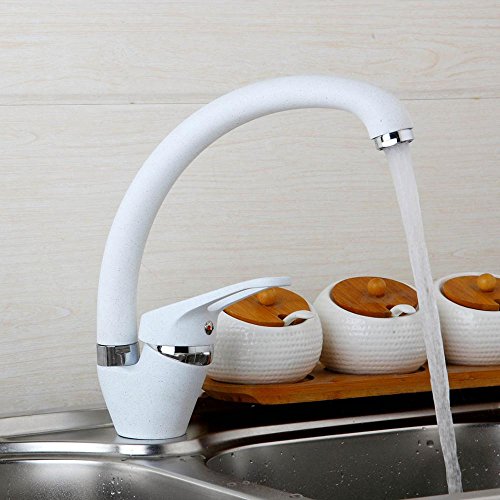 Mitigeur de cuisine noir à poignée unique avec bec rotatif à 360 degrés pour lavabo