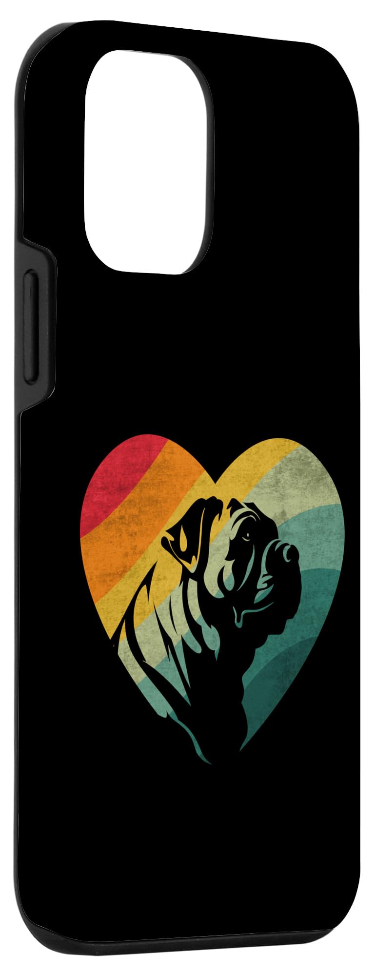iPhone 12 mini Retro Heart Design Chinese Shar-Pei Dog Case - Image 3