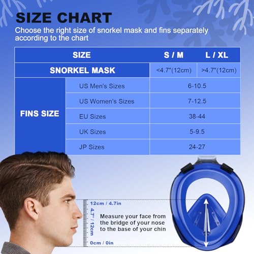 Odoland SP0476M-ODOLAND Snorkeling Packages, Full Face Snorkel Mask thumb #3