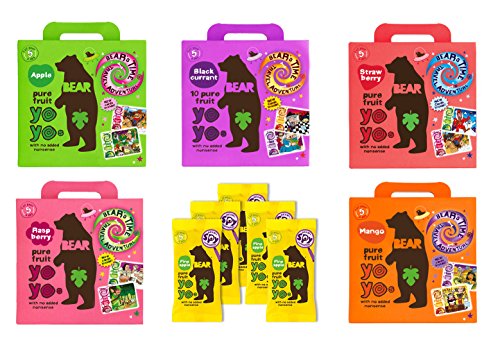 Bear Yoyo 100 Prozent Fruchtrollen Auswahl (30 x 20g Packung)