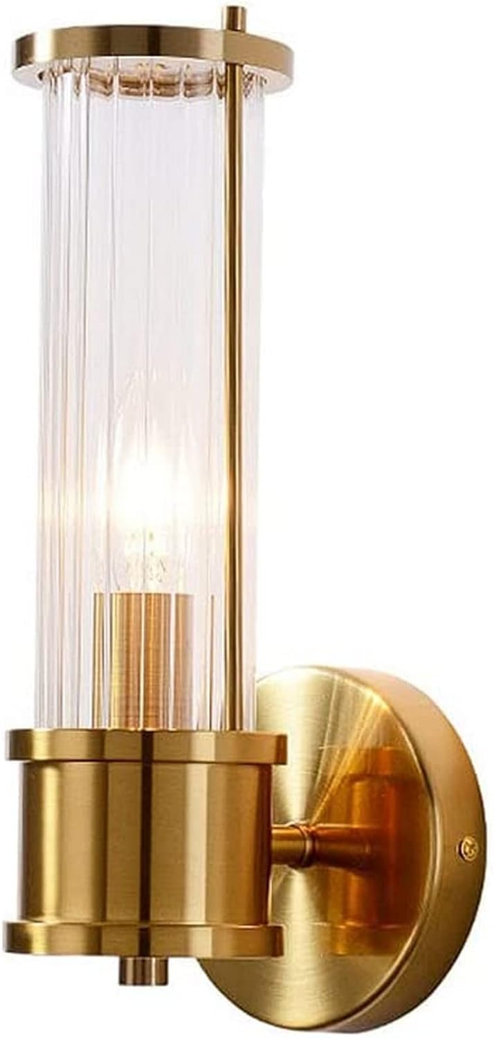 KBUUKYYXouy Wall Lamps Indoor Wall Light Brass Wall Sconce Glass Shade Metal Wall Mounted Lamp Modern Ceiling Mount Lighting,H32cm(H32cm)