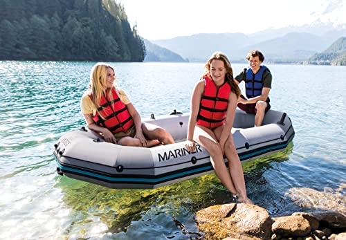 Intex Mariner 3, 3-Person Inflatable Boat Set With Aluminum Oars And High Output Air -Pump (Latest Model) #TOP5