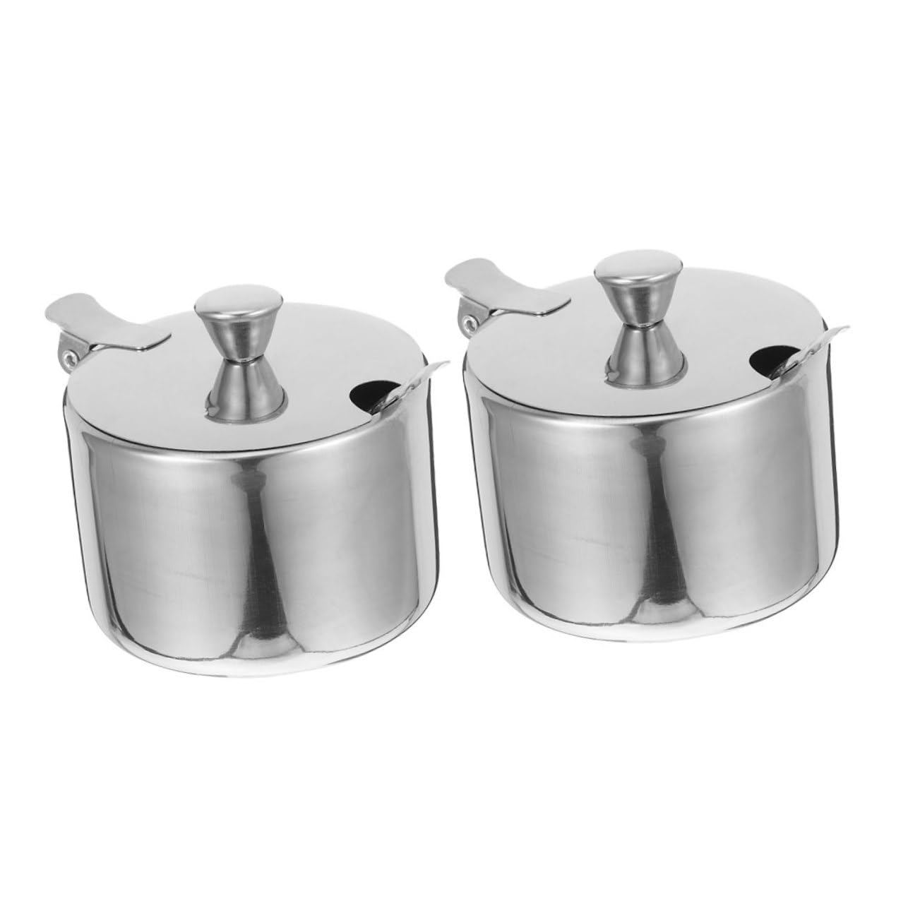 Unomor Modern Stainless Steel Sugar Bowl Lids Spoons Salt Sugar Containers for Home Kitchen