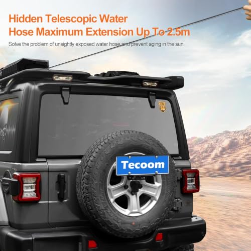 Tecoom Tanque de Agua Presurizado Portátil de 8 Galones con Manguera y Rociador para Ducha de Camping en Carretera, Overlanding, Vehículos RV, Camionetas y Actividades al Aire Libre miniatura 4