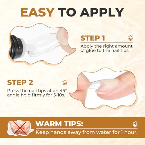 Image of UNA GELLA Quick Drying Super Nail Glue for Press On Nails, Acrylic Nails & Nail Tips No Lamp Need Press On Nails Glue Drip Use with Opener（5ML） Long Lasting for DIY Nail Art