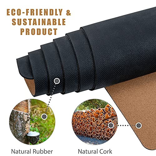 Depah Antislip sportmat van kurk en natuurlijk rubber, inclusief tas en riemen, recyclebaar, vrij van schadelijke stoffen, trouwe accessoire voor pilates, yoga en meditatie-oefeningen, yogamat - yogamat - Image 4