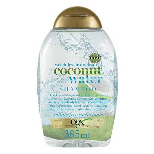 OGX Champú Hidratante sin Sulfatos ni Parabenos, Tratamiento Hidratante para el Pelo, Agua de Coco, 385 ml