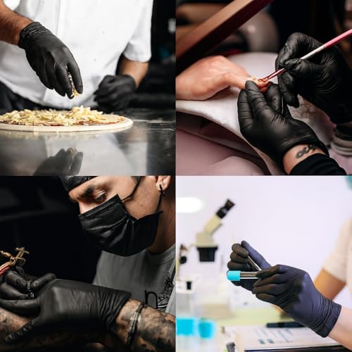 Image of Adbeni Nitrile Gloves | Food Handling | Disposable | Powder Free | Premium | Medical Examination, Kitchen, Cleaning, Cooking, Salon, Spa, Gardening, Travel, Grooming | Soft & Comfortable | Pack of 100
